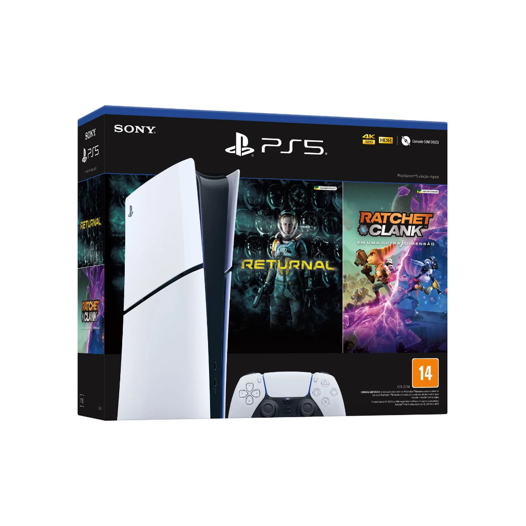 Console PlayStation 5 Slim Edição Digital com 2 Jogos – PS5