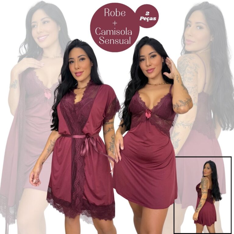 Kit Luxo Robe Romantic + Camisola Sensual Linha No