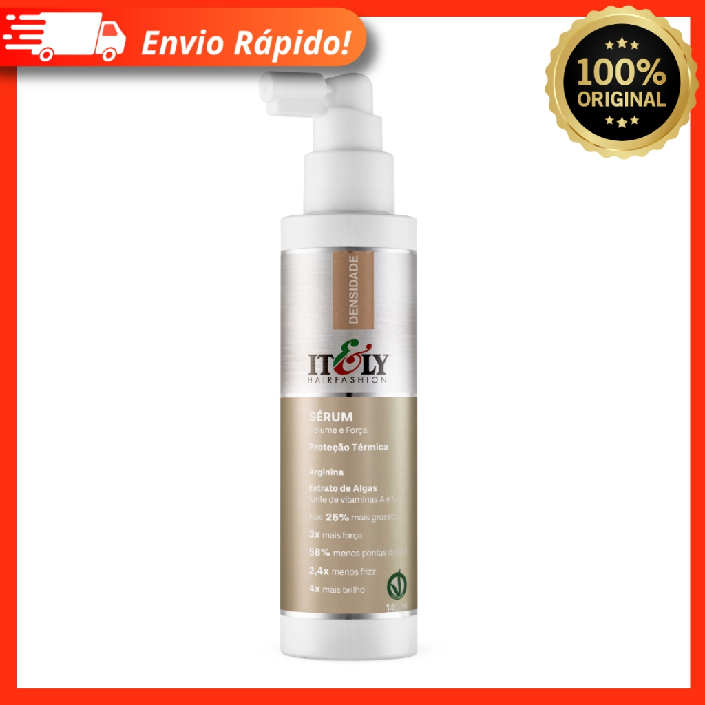 Sérum Itely Densidade 140ml – Volume, Força, Redução Do Frizz e 4x Mais Brilho – Vegano