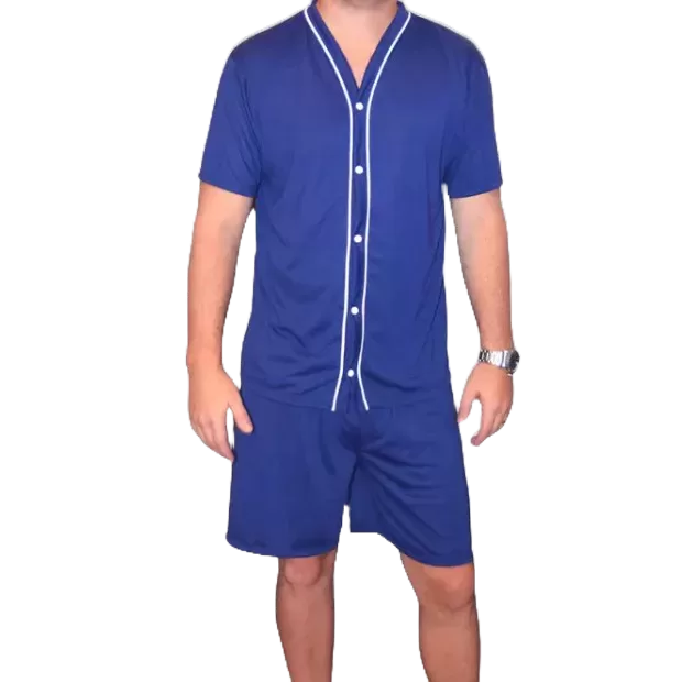 Pijama Masculino de Botão Cirúrgico Meia Manga d