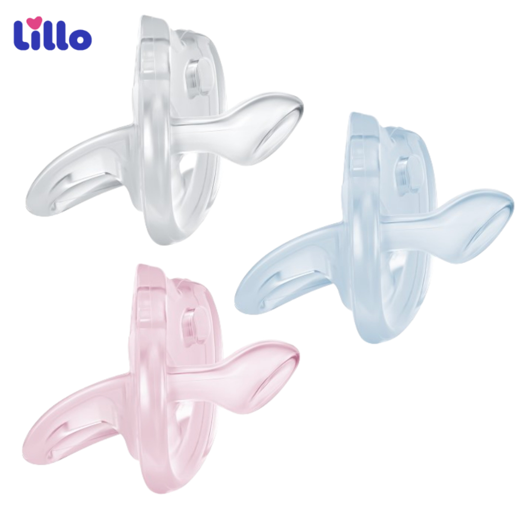 Chupeta Lillo 100% Silicone Ortodôntica para Bebê 0-6 meses Soft Divertida com Alça Bico Anatômico M
