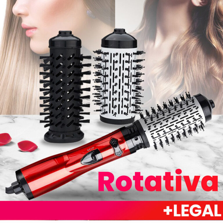 2 Em 1 Escova Secadora Rotativa Elétrica Pente Es