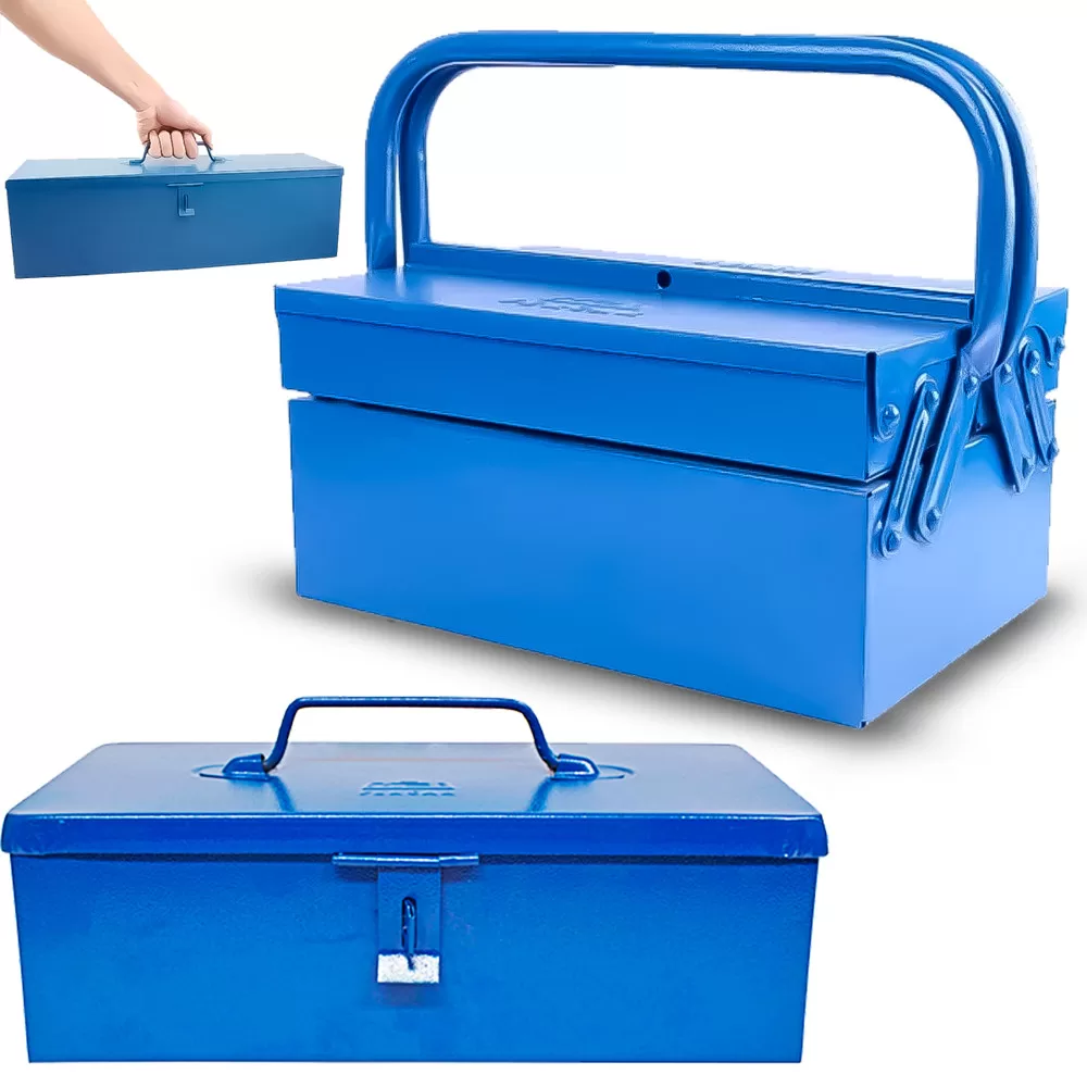 Caixa De Ferramentas Baú E Sanfonada De Ferro Vários Tamanhos E Modelos Organizador Guardar