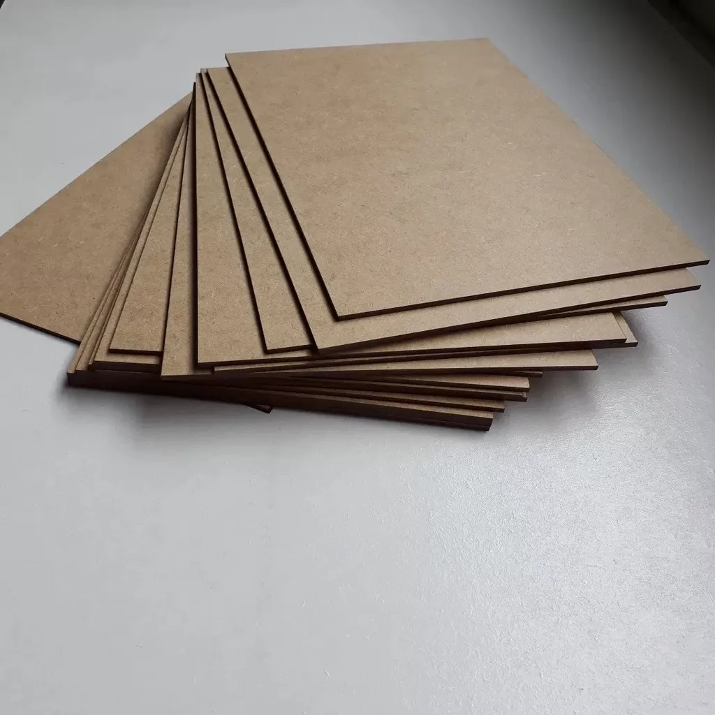 Chapa Placa MDF Cru + branco 3mm 20x20cm Decoração  kit 20 unidades