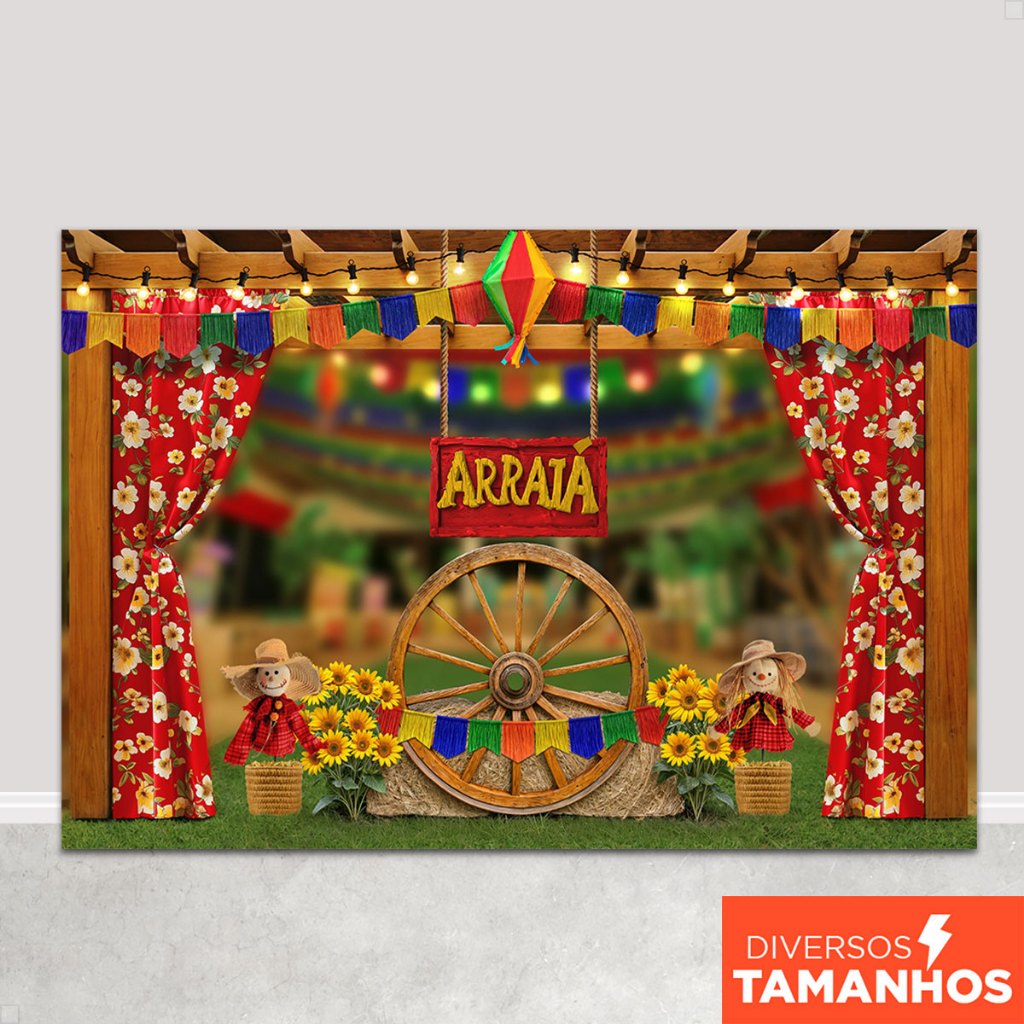 Fundo Fotográfico Festa Junina 3d Cenário Arraiá Sublimado Em Tecido – FJN-175