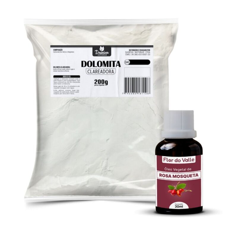Kit Dolomita Clareadora 200g + Óleo de Rosa Mosqu