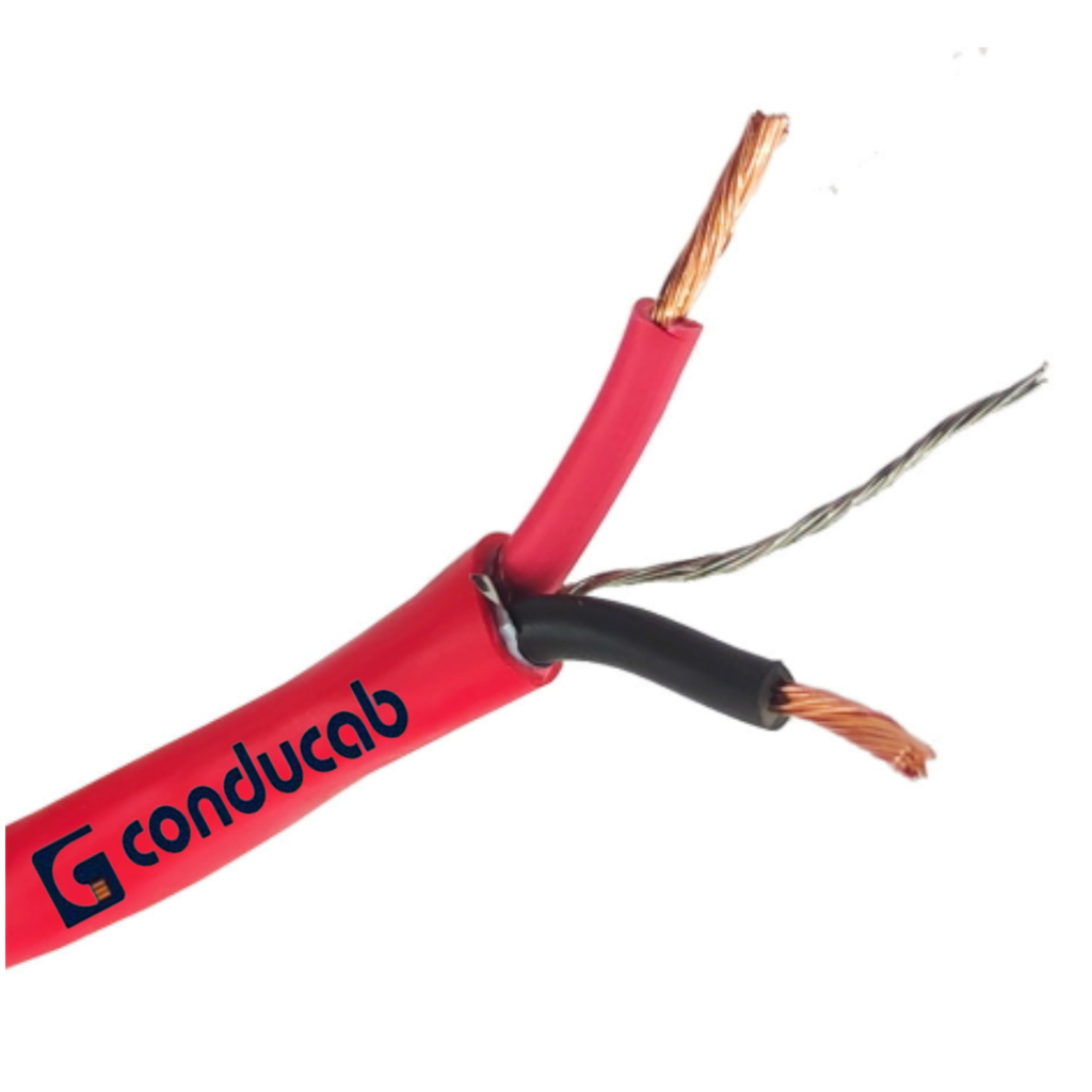 Cabo Alarme Incêndio Blindado 2 Vias + Dreno Bitola 1,5mm²  Detecção Segurança Contra Fogo 30m