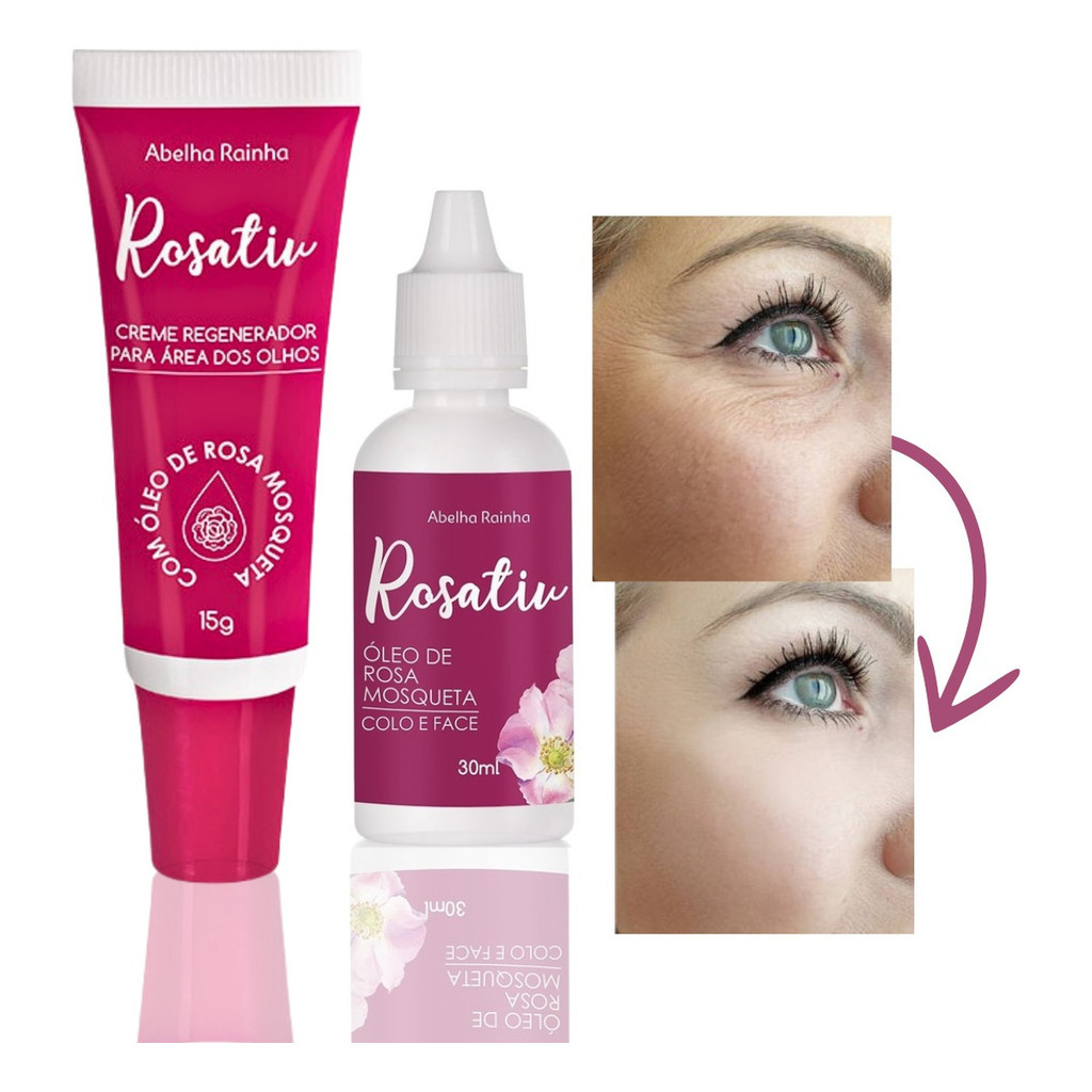 Creme P/área Dos Olhos E Óleo Rosa Mosqueta Rosativ hidrata Abelha Rainha