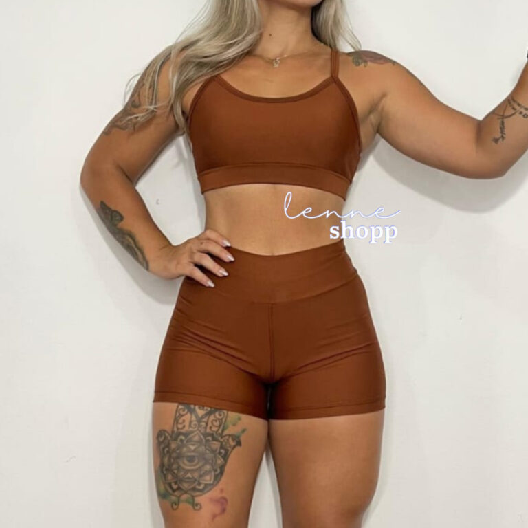 Conjunto Academia Fitness Short e Top Cintura Alta