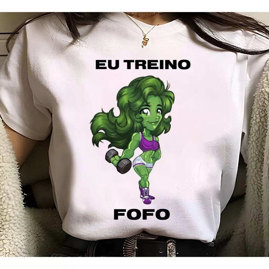 Camiseta academia – She-Hulk Maromba – Eu treino fofo, She-Hulk