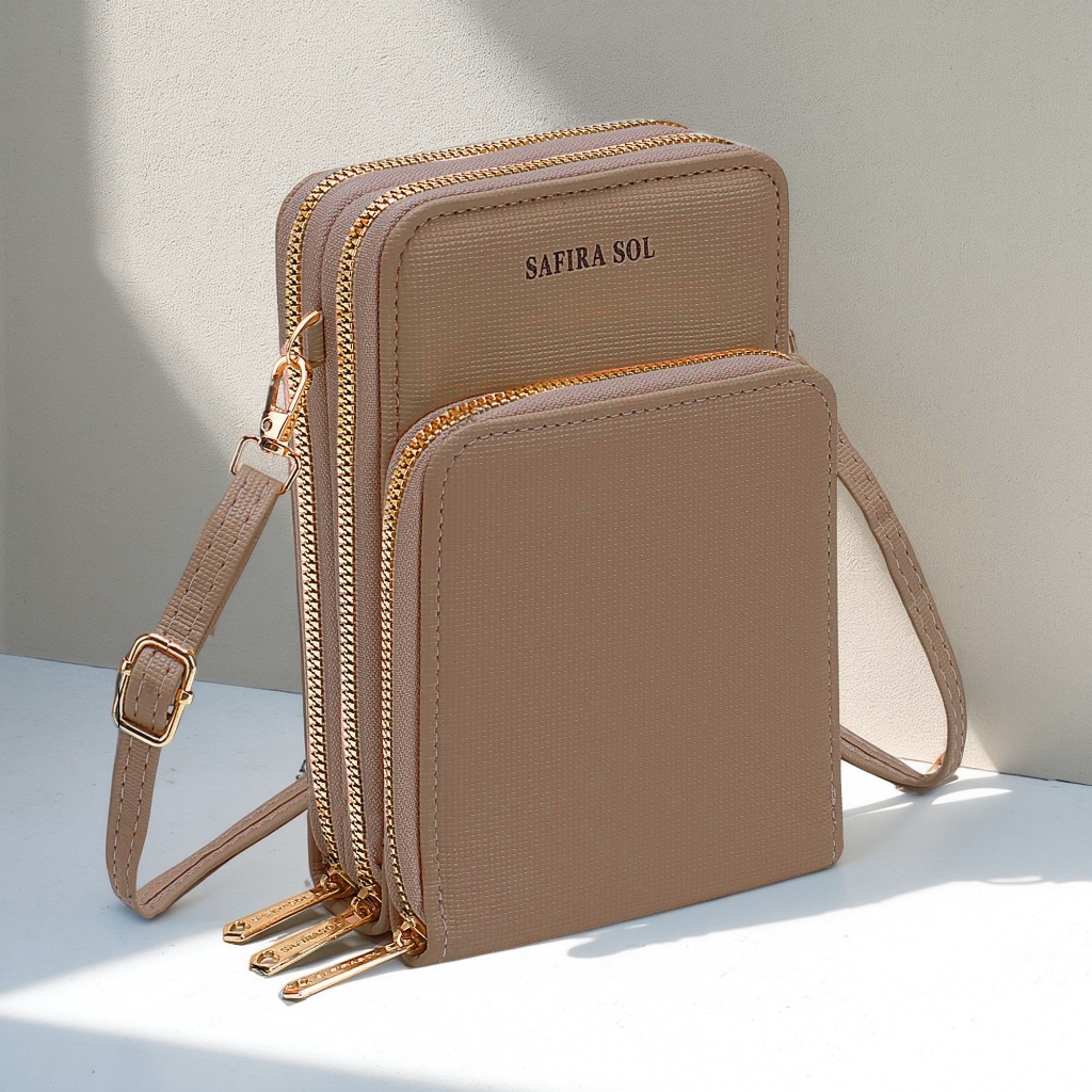 Bolsa transversal feminina moda feminina trabalho social porta celular com 3 divisorias