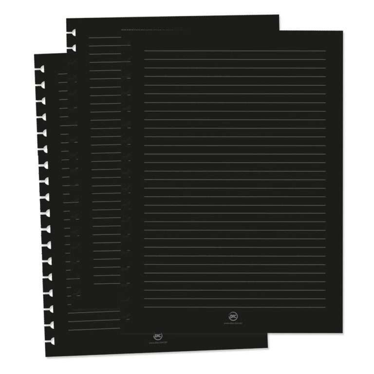 Refil De Folhas Pretas P/Caderno Univ.Smart Tira e