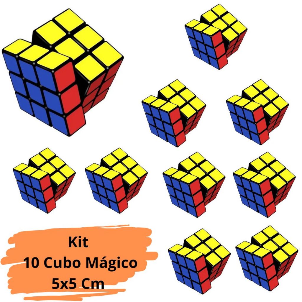 Kit 10un  Cubo Mágico simples Tamanho  5 cm 3×3(Cores) brinquedos