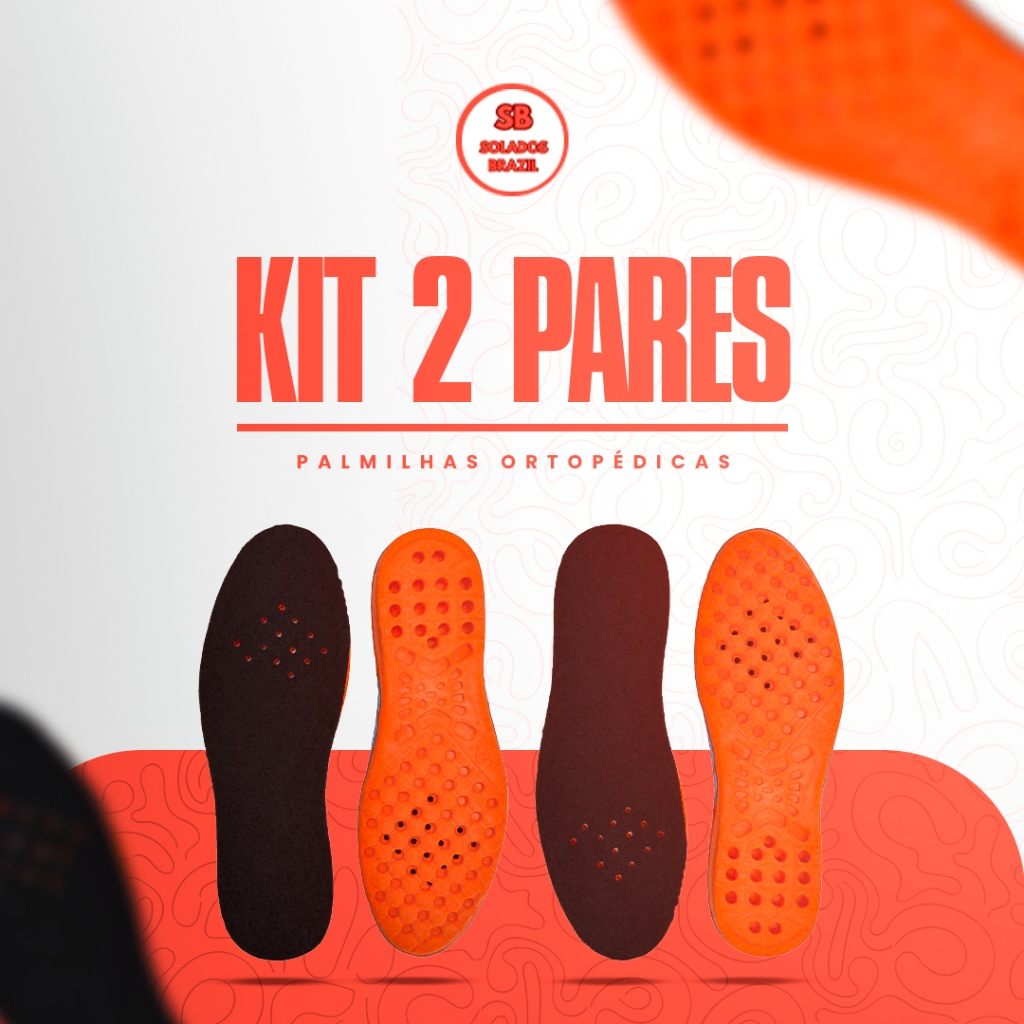 KIT 2 PARES DE PALMILHA ORTOPÉDICA DE GEL SILICONE ANTI-IMPACTO CONFORTÁVEL