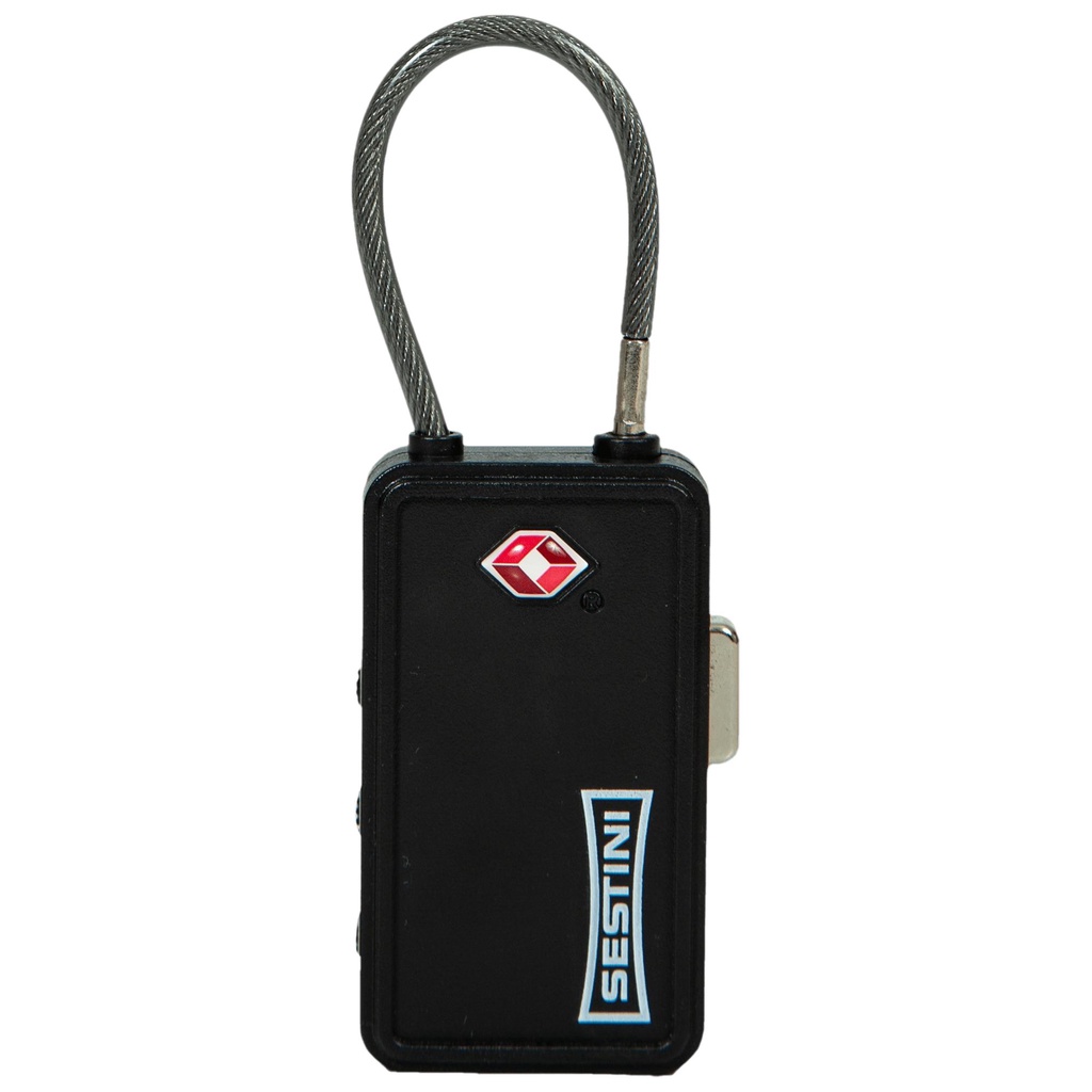 Cadeado Tsa com Identificador e Cabo de Aço Preto