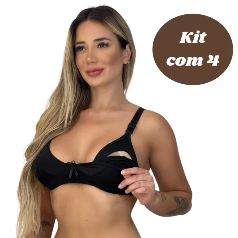 kit 4 Sutiã Para Amamentação em Microfibra de P