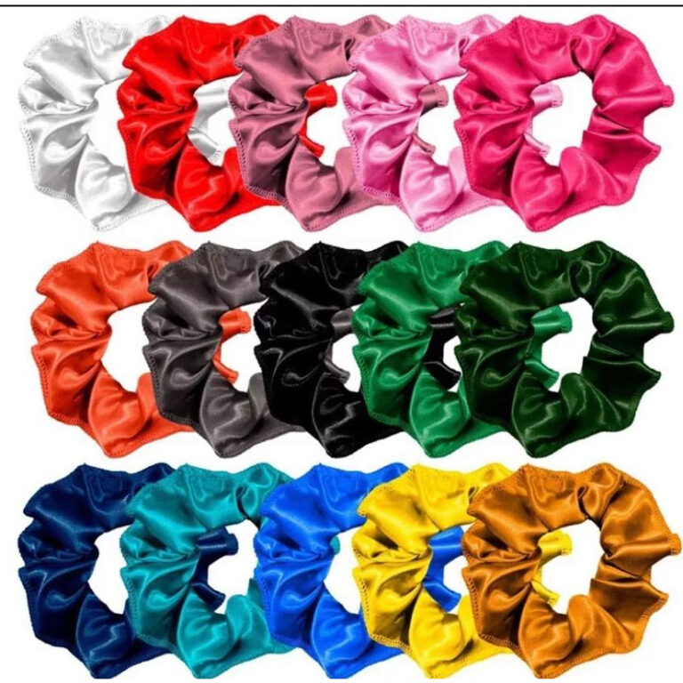 Kit 50 Scrunchie/ Xuxa de Cetim Antifrizz / Elasti