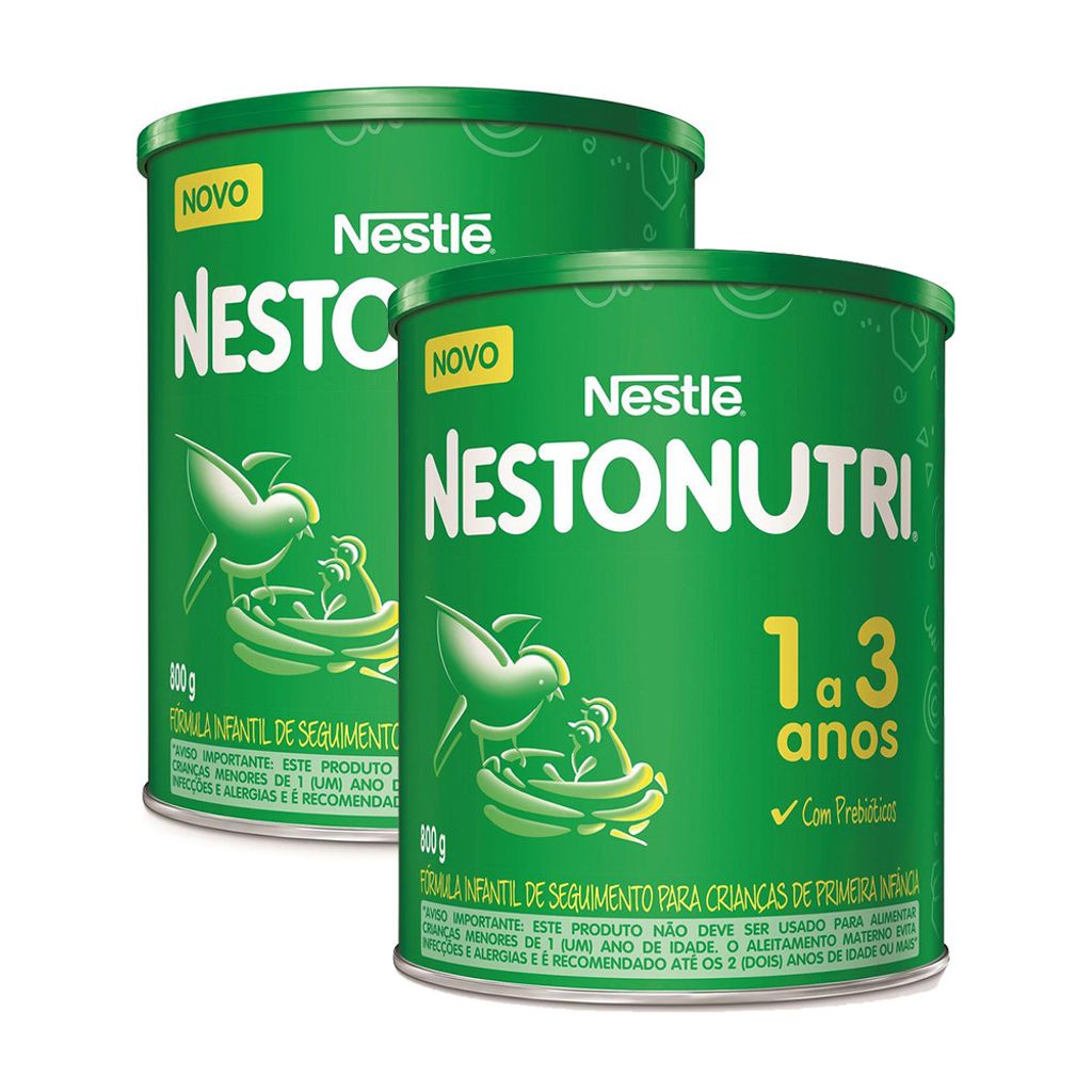 Kit 2 Nestonutri 1 a 3 Anos Fórmula Infantil de Primeira Infância 800g