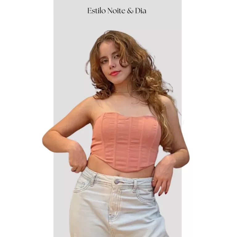 Corset Decote Coração com zíper