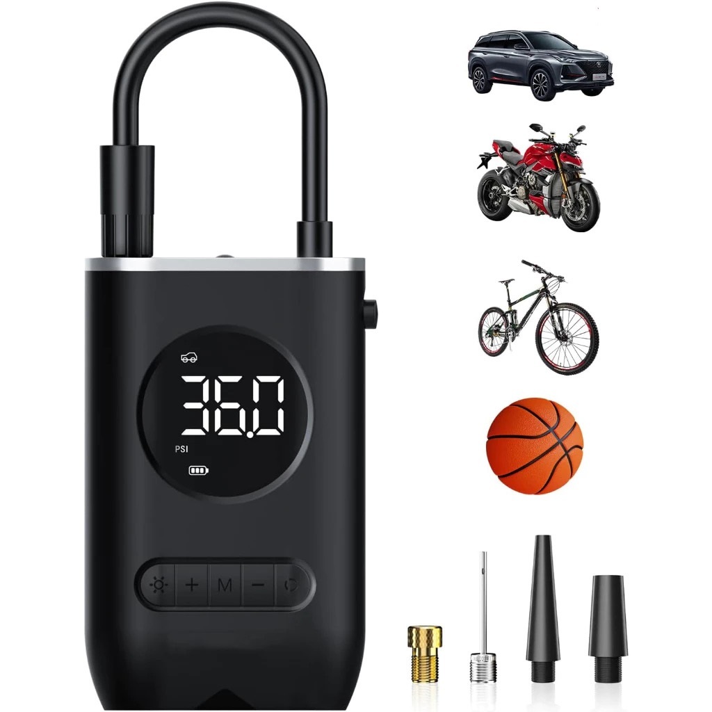 Mini Compressor de Ar Portatil Recarregavél Digital USB Calibrador Pneu