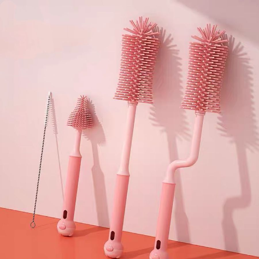 kit4un Escova de lava mamadeira para bebe Escova de silicone