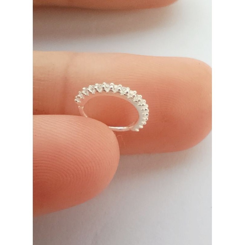 Piercing Nariz cravejado com zircônia  Prata 925 cód: 141