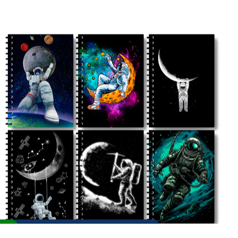 Adesivos Personalizado Capa de Caderno Astronauta