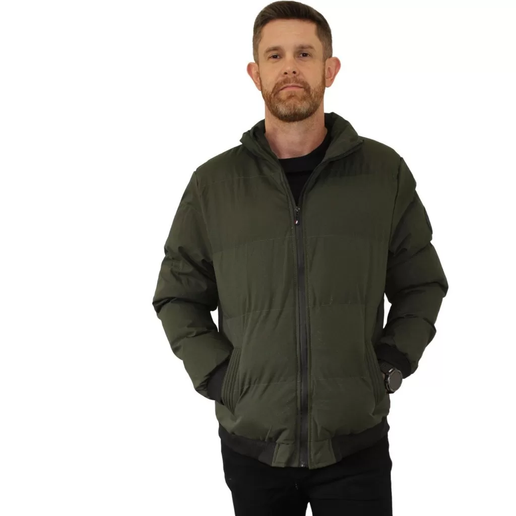 Jaqueta Masculina Bomber  Impermeável Preta ou Verde Tamanho: P ao GG