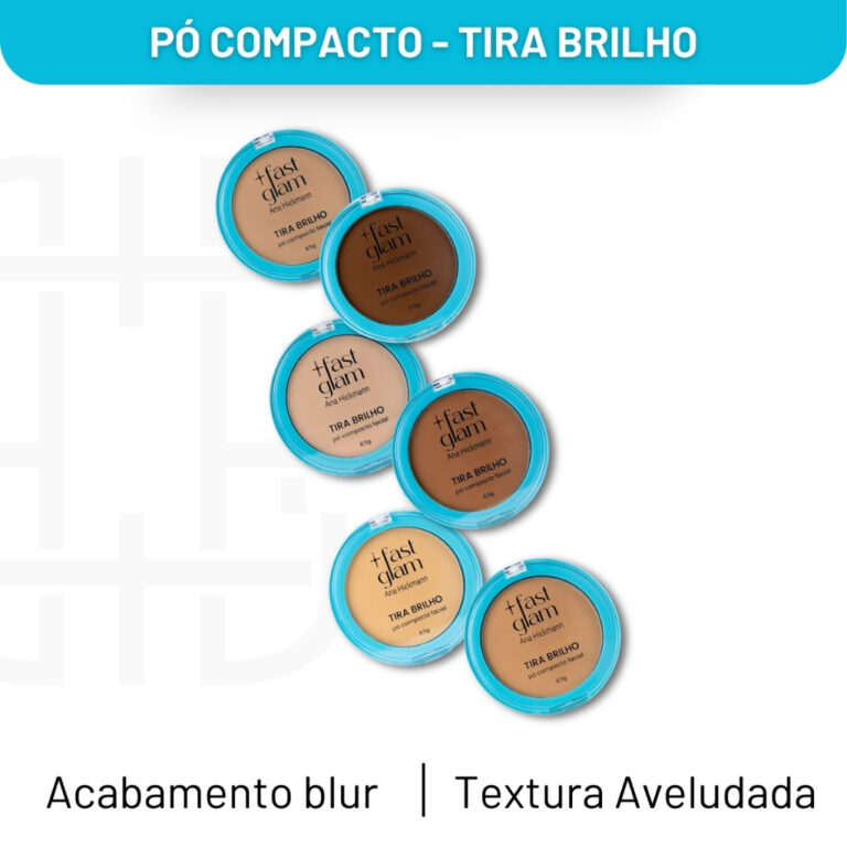 Pó Compacto Facial Tira Brilho Fast Glam Ana Hick