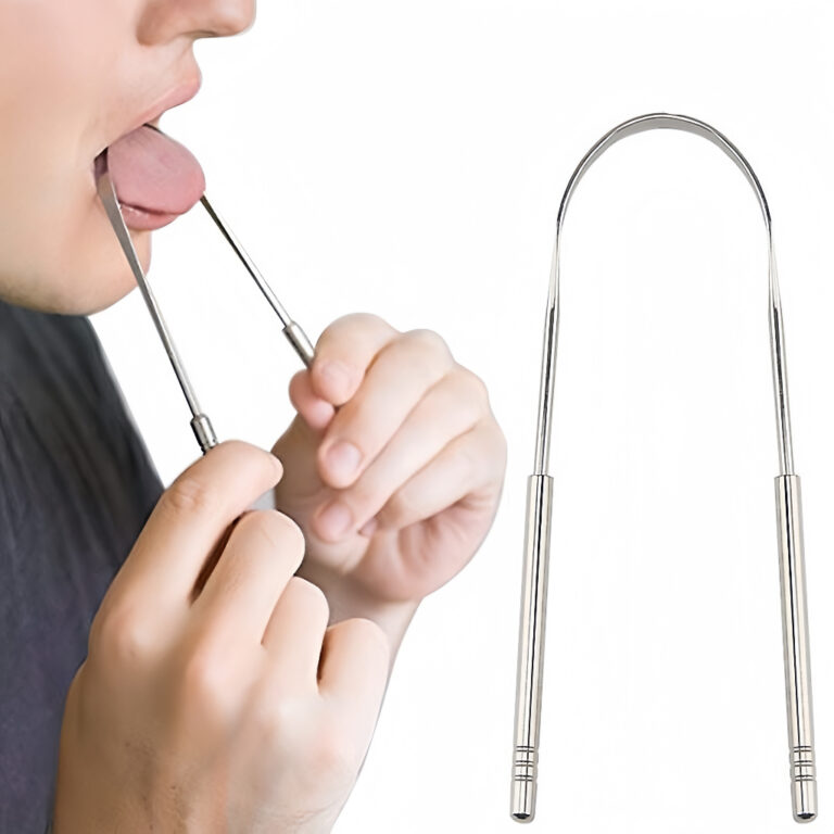 Limpador Raspador De Língua Em Aço Inox Para Hig