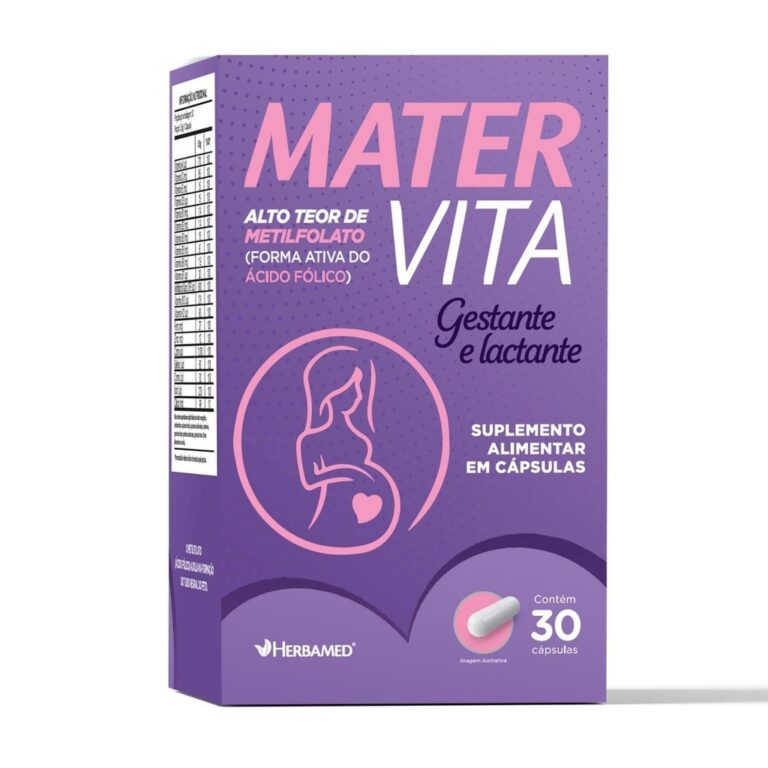 Mater Vita 500mg 30 Cápsulas Para Gestante E Lact