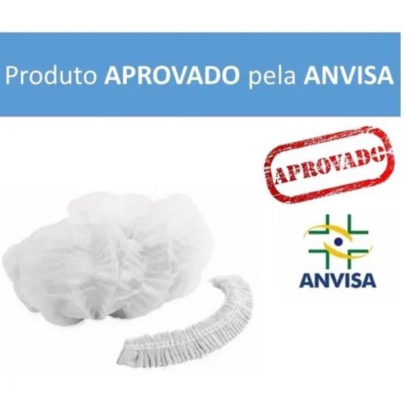 Touca Descartável TNT Sanfonada – 100 Unidades – Branco