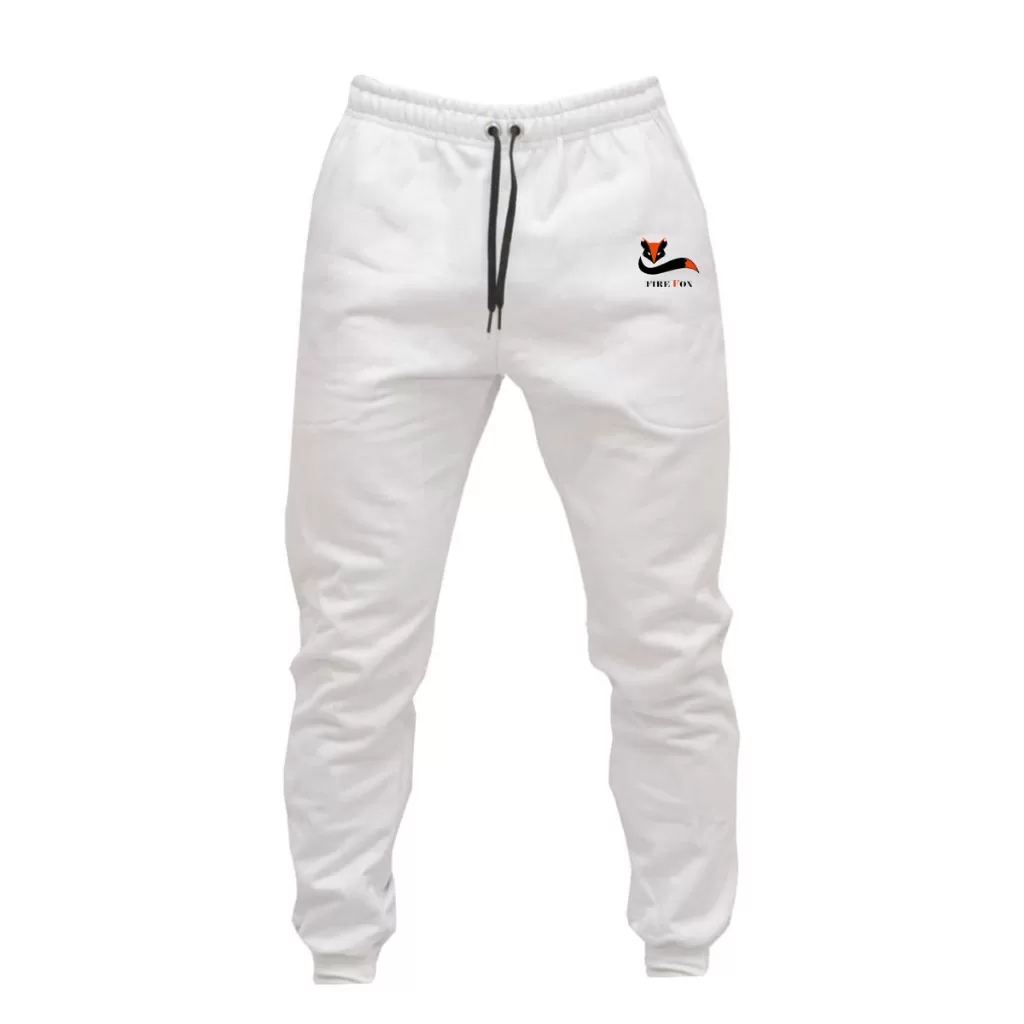 Calça Moletom Unissex Moda Punho Algodão Caqui Preto Estampa Fire Fox