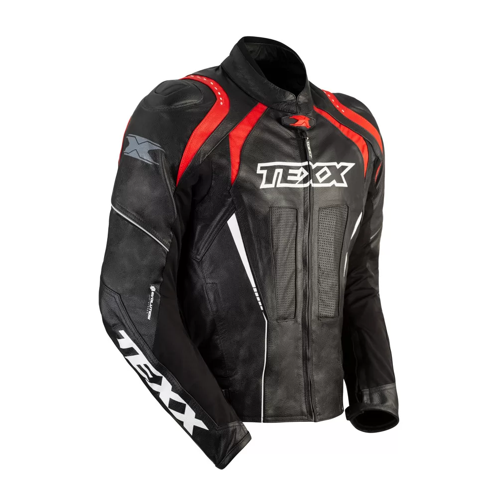 Jaqueta de Couro Texx Sniper V2 Masculina com Cupim Proteção para Moto e Forro Térmico Removível