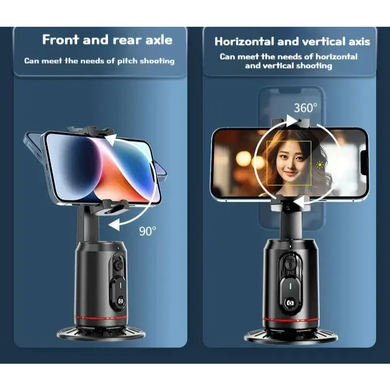 Selfie Stick Tripod 360° AutoFace Tracking,Pan-Tilt,controlador destacável para transmissão ao  vivo