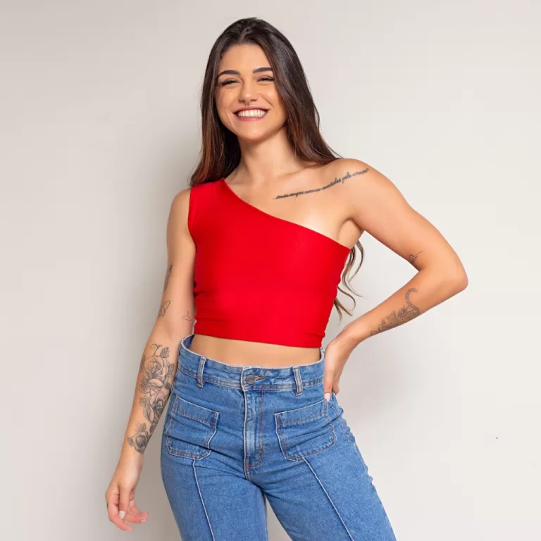 Cropped Feminino Coladinho Ombro Só Moda Fashion 