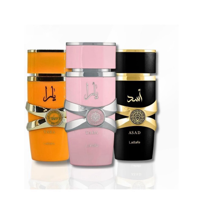Perfume Lattafa Yara 100ml +Yara Tous 100ml + Asad 100ml original kit com 3pecas. Dias das Mães. Pre