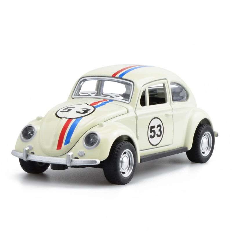 Carro de brinquedo infantil de metal Herbie Beetle 53 com portas que abrem e capô
