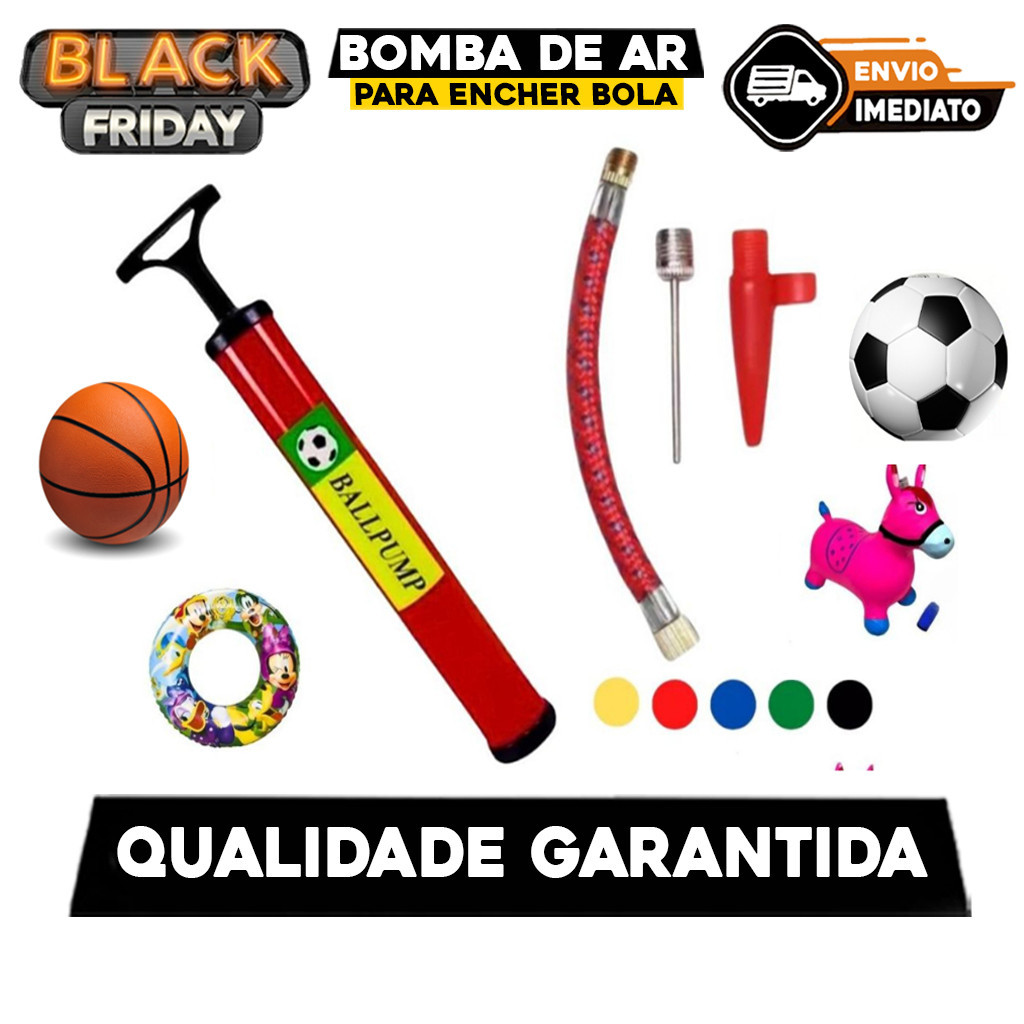 Bomba de Ar Para Encher Bola de Futebol Vôlei Basquete Bico Para Encher Balões Infláveis Boia Colete