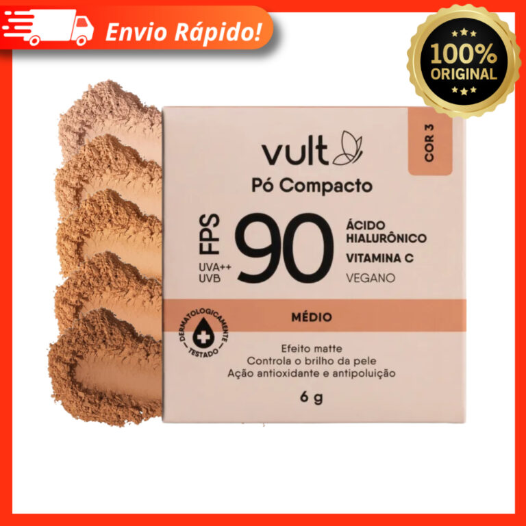 Pó Compacto Facial FPS 90  Médio Escuro – 