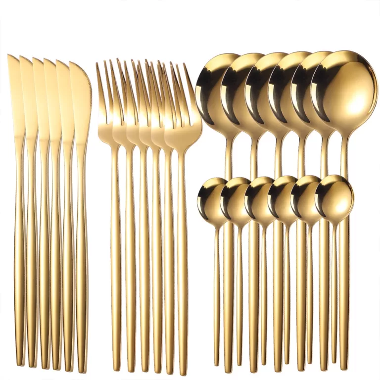Kit 24 Jogo De Talheres Aço Inoxidável 416 Doura