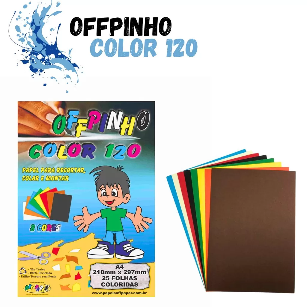 Papel Color Set Com 25 Folhas Tamanho A4 120g