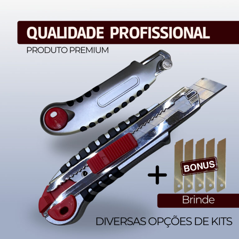 KITs Estilete Profissional Emborrachado c/ Lâmina