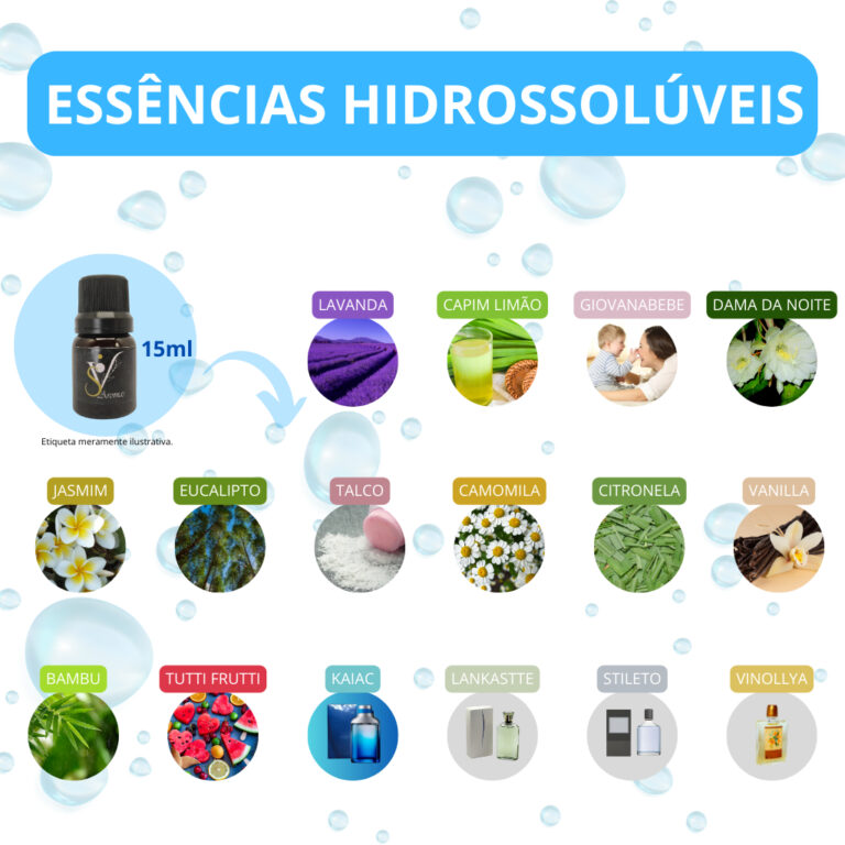 Kit com 3 e 6 Essências Hidrossolúvel 15ml para 