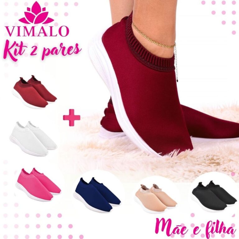 Kit 2 pares Tênis Jogging Feminino VIMALO VL07 MA