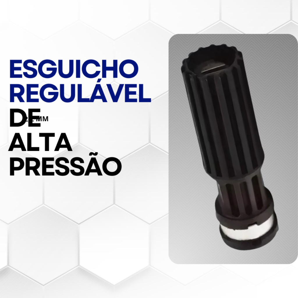 Esguicho Regulável de Alta Pressão 2,2mm Lava com Eficiência – Preto
