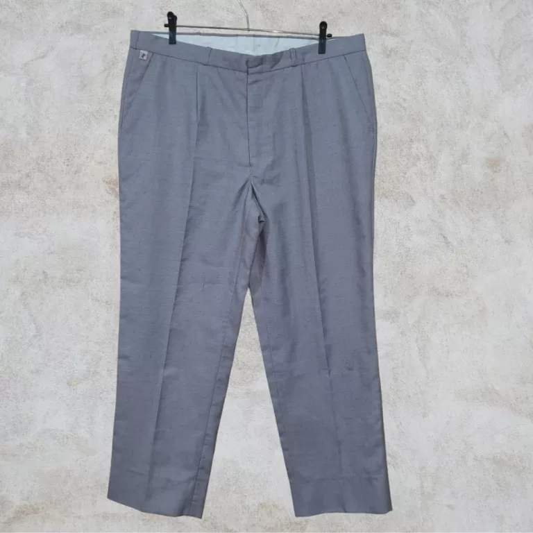 calça social masculina cinza plus size vintage