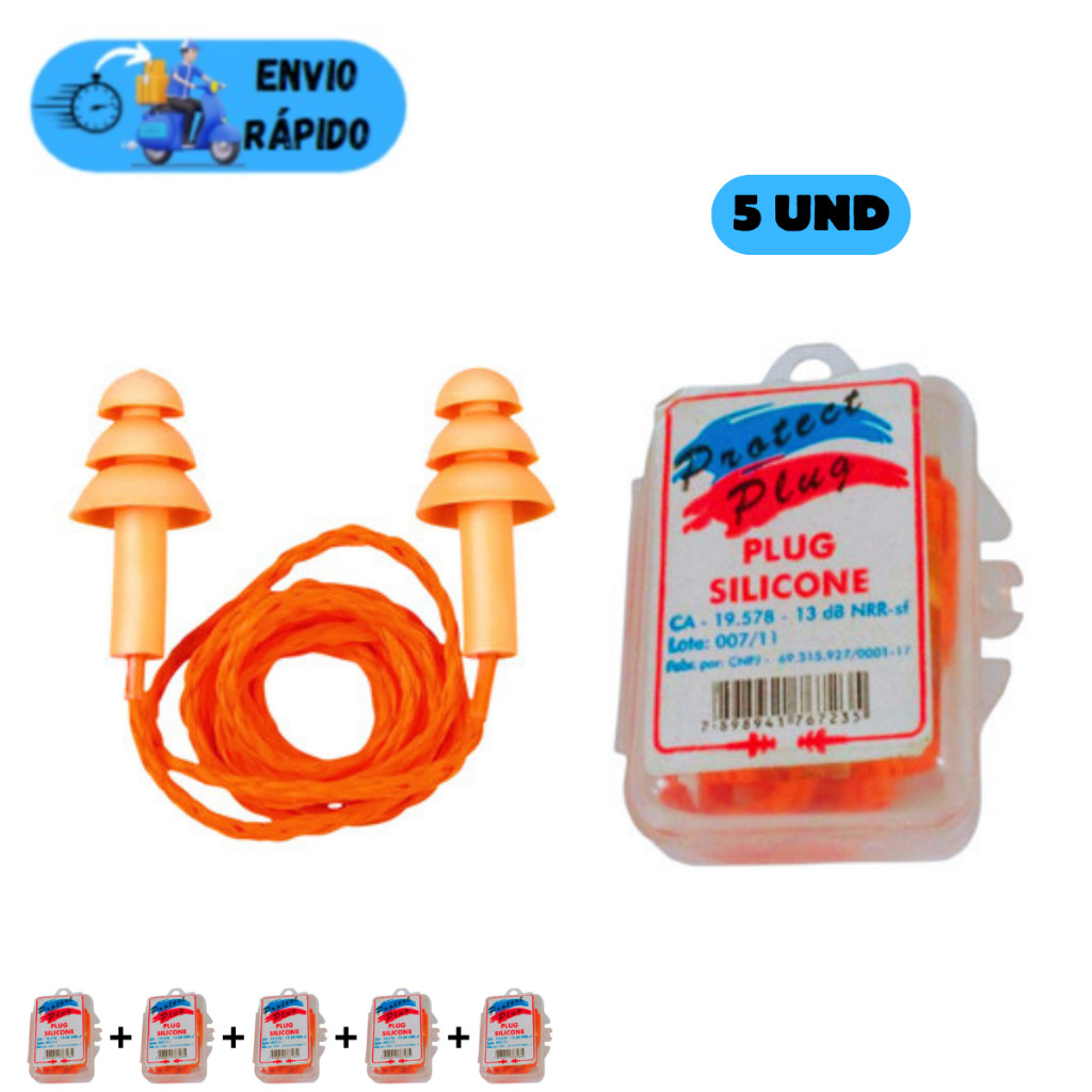 PROTETORES DE OUVIDO PROTECT AURICULAR PLUG SILICONE CONTRA SONS E RUIDOS ALTOS