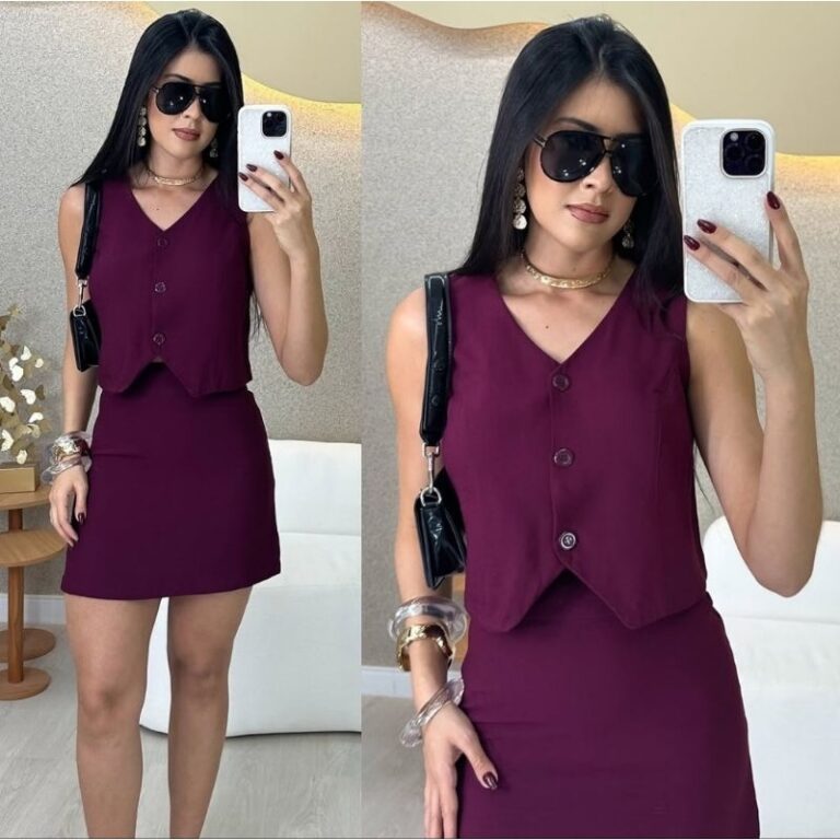 Colete Alfaiataria Feminino Social Forrado Com Tr