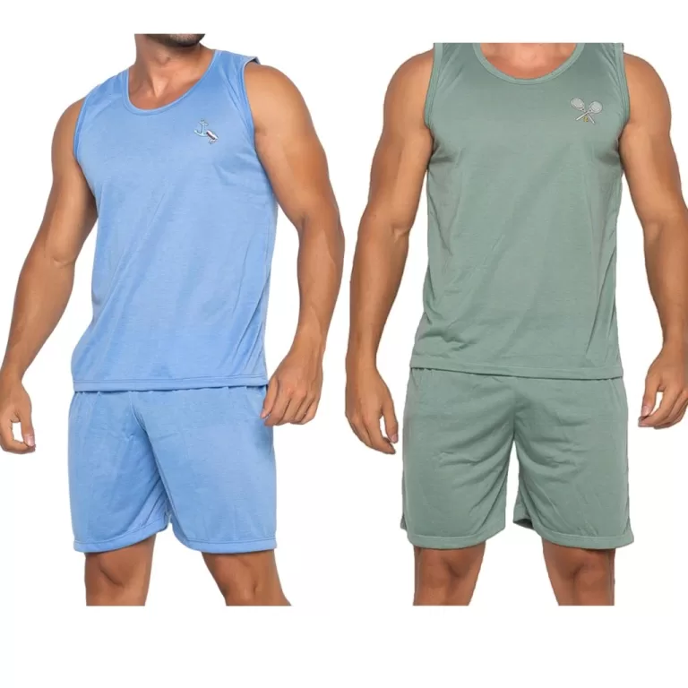 Kit 2 Pijamas Masculino Regata Short de Verão Con
